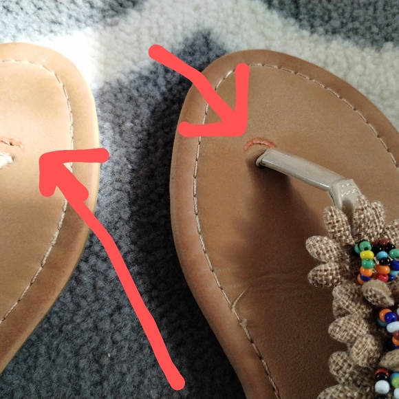 Boho Burlap Beaded Sandals - Picture 12 of 12